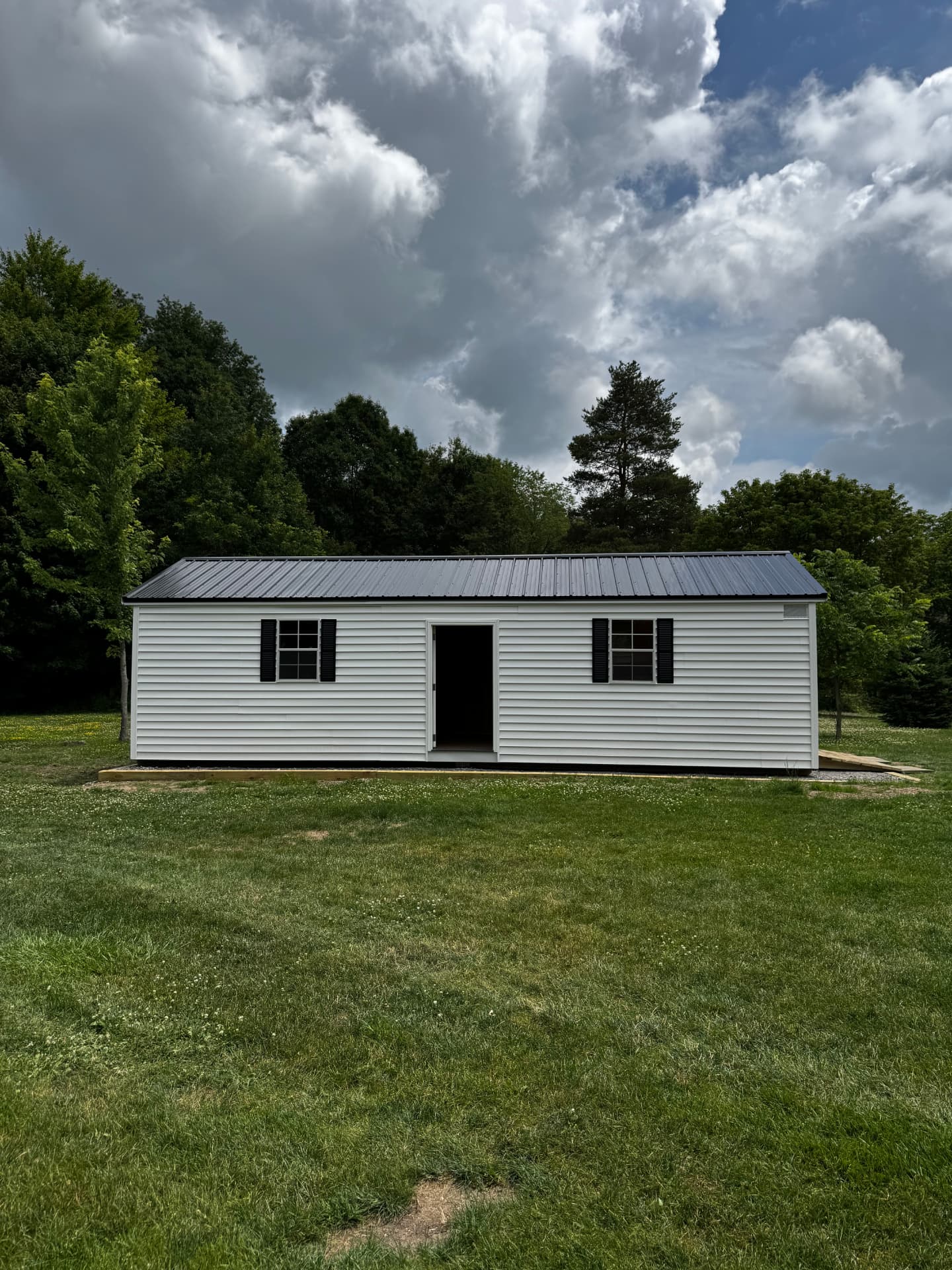 Stone Pad Installation For Shed — Side View